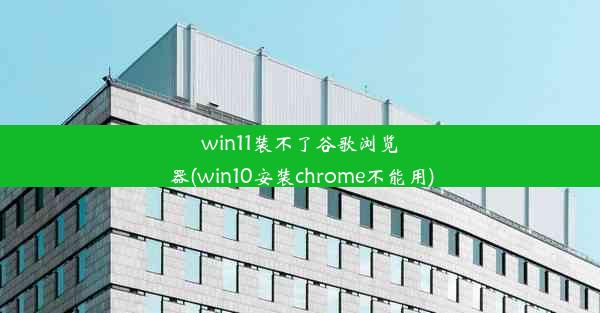 win11装不了谷歌浏览器(win10安装chrome不能用)