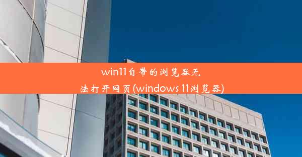 win11自带的浏览器无法打开网页(windows 11浏览器)