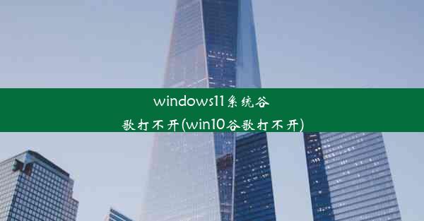 windows11系统谷歌打不开(win10谷歌打不开)