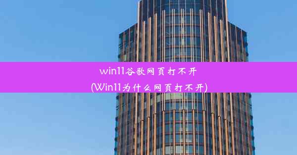 win11谷歌网页打不开(Win11为什么网页打不开)