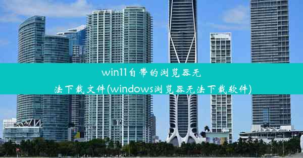 win11自带的浏览器无法下载文件(windows浏览器无法下载软件)