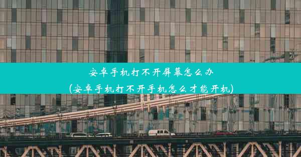 安卓手机打不开屏幕怎么办(安卓手机打不开手机怎么才能开机)