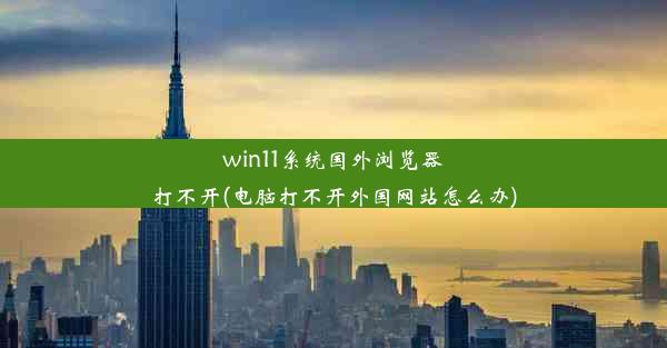 win11系统国外浏览器打不开(电脑打不开外国网站怎么办)