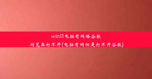 win11电脑有网络谷歌浏览器打不开(电脑有网但是打不开谷歌)