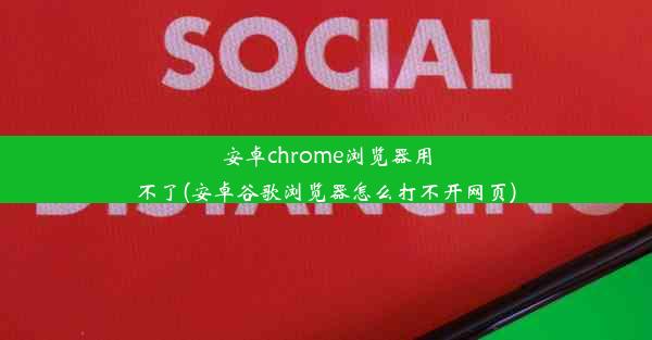 安卓chrome浏览器用不了(安卓谷歌浏览器怎么打不开网页)