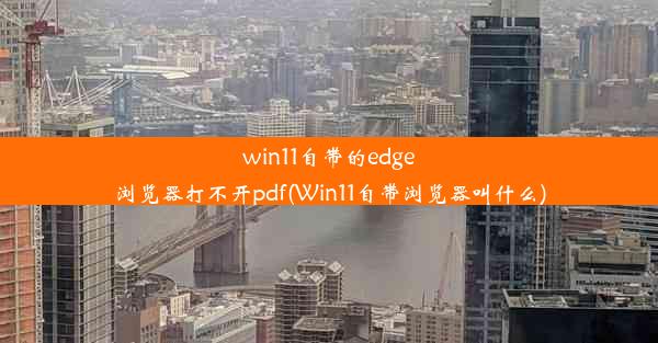 win11自带的edge浏览器打不开pdf(Win11自带浏览器叫什么)