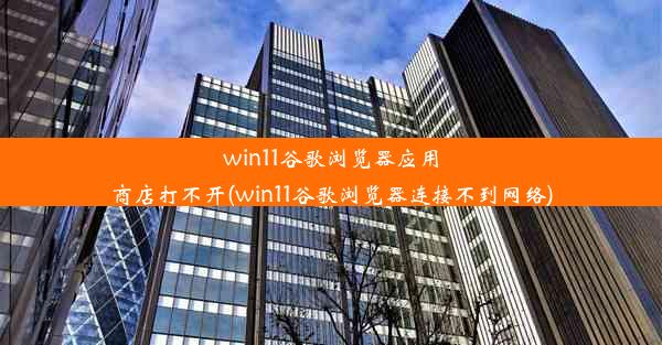 win11谷歌浏览器应用商店打不开(win11谷歌浏览器连接不到网络)