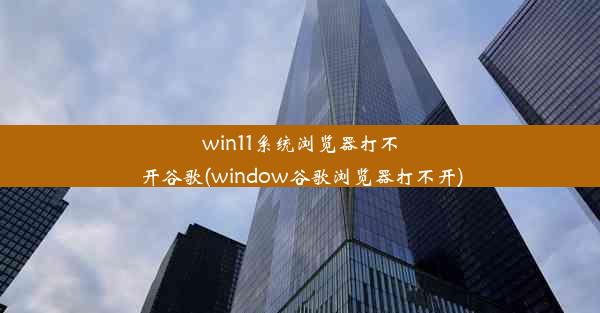 win11系统浏览器打不开谷歌(window谷歌浏览器打不开)