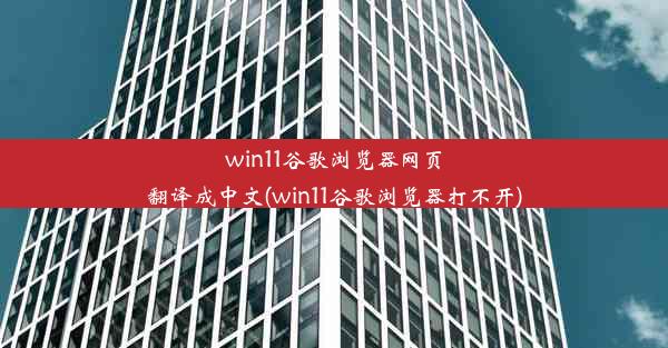 win11谷歌浏览器网页翻译成中文(win11谷歌浏览器打不开)