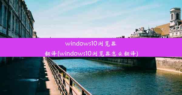 windows10浏览器翻译(windows10浏览器怎么翻译)