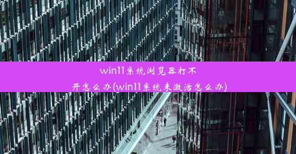 win11系统浏览器打不开怎么办(win11系统未激活怎么办)