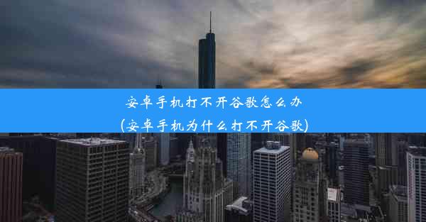 安卓手机打不开谷歌怎么办(安卓手机为什么打不开谷歌)