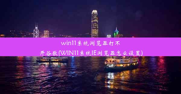 win11系统浏览器打不开谷歌(WIN11系统IE浏览器怎么设置)