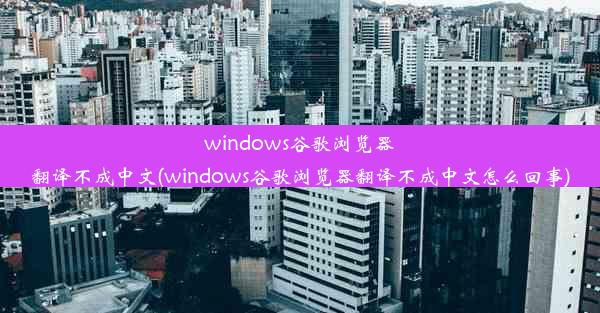 windows谷歌浏览器翻译不成中文(windows谷歌浏览器翻译不成中文怎么回事)