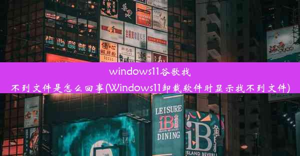 windows11谷歌找不到文件是怎么回事(Windows11卸载软件时显示找不到文件)