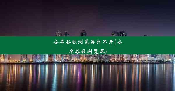 安卓谷歌浏览器打不开(安卓谷歌浏览器)