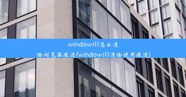 windows11怎么清除浏览器痕迹(windows11清除使用痕迹)