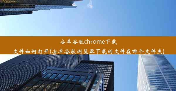 安卓谷歌chrome下载文件如何打开(安卓谷歌浏览器下载的文件在哪个文件夹)