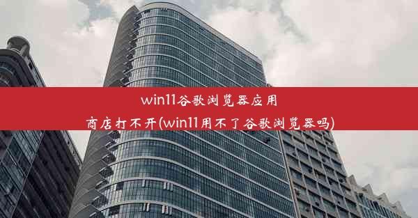 win11谷歌浏览器应用商店打不开(win11用不了谷歌浏览器吗)