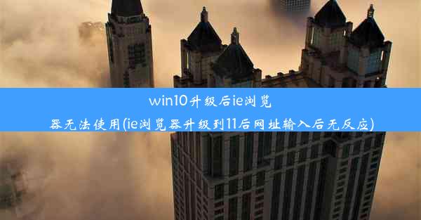 win10升级后ie浏览器无法使用(ie浏览器升级到11后网址输入后无反应)