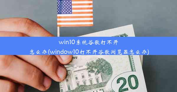 win10系统谷歌打不开怎么办(window10打不开谷歌浏览器怎么办)