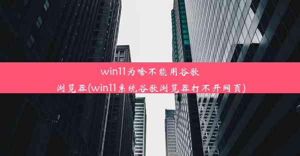 win11为啥不能用谷歌浏览器(win11系统谷歌浏览器打不开网页)