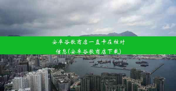 安卓谷歌商店一直卡在核对信息(安卓谷歌商店下载)