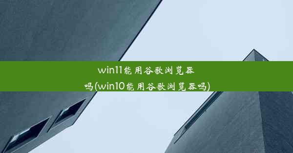 win11能用谷歌浏览器吗(win10能用谷歌浏览器吗)