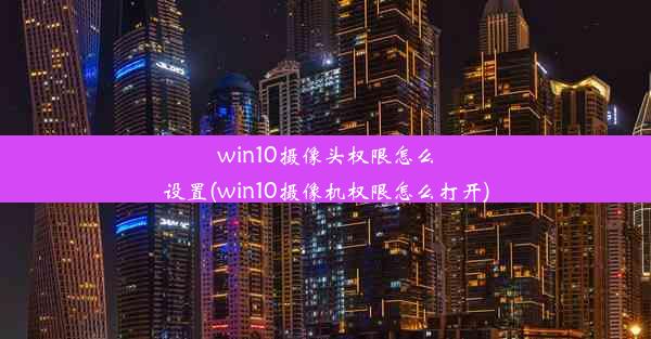 win10摄像头权限怎么设置(win10摄像机权限怎么打开)