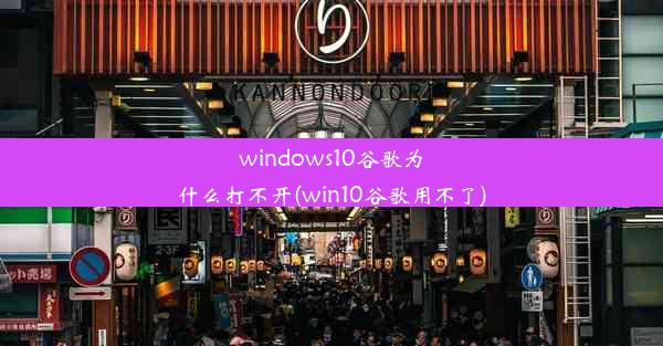 windows10谷歌为什么打不开(win10谷歌用不了)