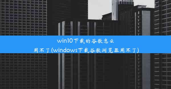 win10下载的谷歌怎么用不了(windows下载谷歌浏览器用不了)