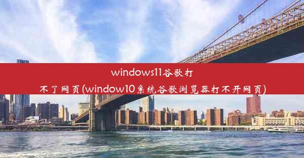 windows11谷歌打不了网页(window10系统谷歌浏览器打不开网页)