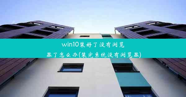 win10装好了没有浏览器了怎么办(装完系统没有浏览器)