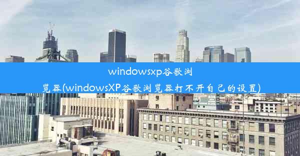 windowsxp谷歌浏览器(windowsXP谷歌浏览器打不开自己的设置)