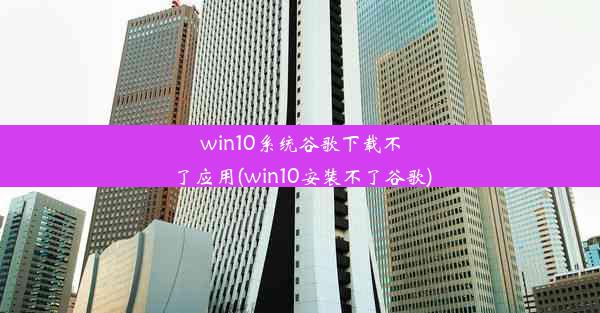 win10系统谷歌下载不了应用(win10安装不了谷歌)