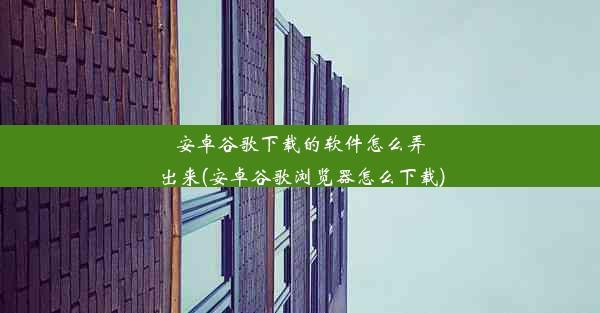 安卓谷歌下载的软件怎么弄出来(安卓谷歌浏览器怎么下载)