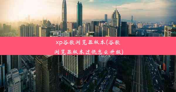 xp谷歌浏览器版本(谷歌浏览器版本过低怎么升级)