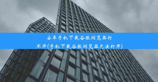 安卓手机下载谷歌浏览器打不开(手机下载谷歌浏览器无法打开)