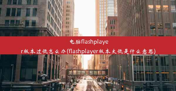 电脑flashplayer版本过低怎么办(flashplayer版本太低是什么意思)