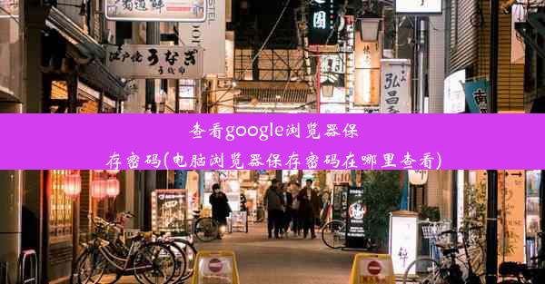 查看google浏览器保存密码(电脑浏览器保存密码在哪里查看)