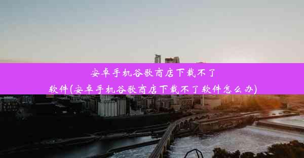 安卓手机谷歌商店下载不了软件(安卓手机谷歌商店下载不了软件怎么办)