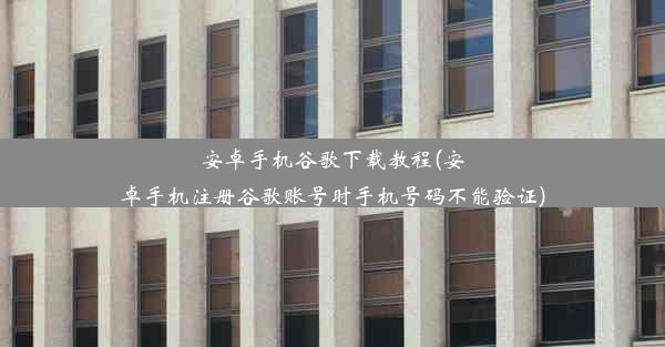 安卓手机谷歌下载教程(安卓手机注册谷歌账号时手机号码不能验证)