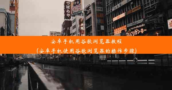 安卓手机用谷歌浏览器教程(安卓手机使用谷歌浏览器的操作步骤)