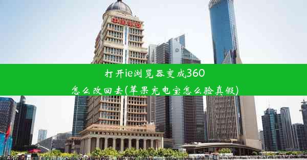 打开ie浏览器变成360怎么改回去(苹果充电宝怎么验真假)