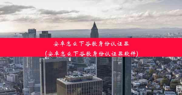 安卓怎么下谷歌身份认证器(安卓怎么下谷歌身份认证器软件)