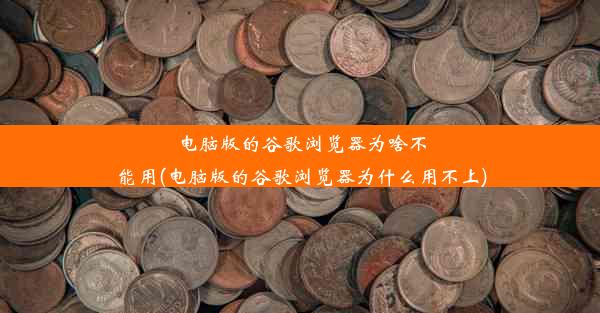 电脑版的谷歌浏览器为啥不能用(电脑版的谷歌浏览器为什么用不上)