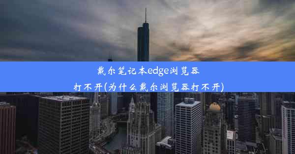 戴尔笔记本edge浏览器打不开(为什么戴尔浏览器打不开)