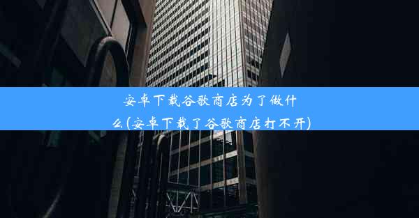 安卓下载谷歌商店为了做什么(安卓下载了谷歌商店打不开)