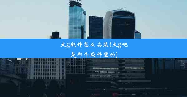 大g软件怎么安装(大g吧是那个软件里的)