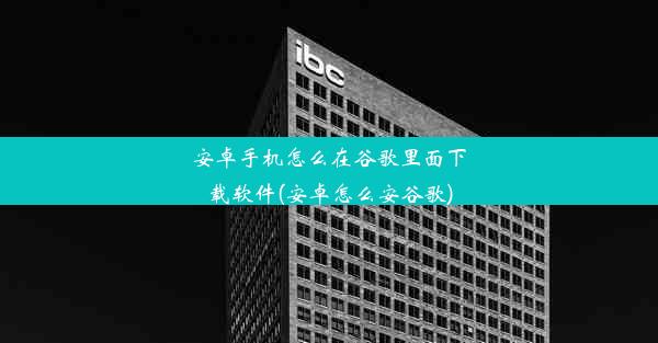 安卓手机怎么在谷歌里面下载软件(安卓怎么安谷歌)